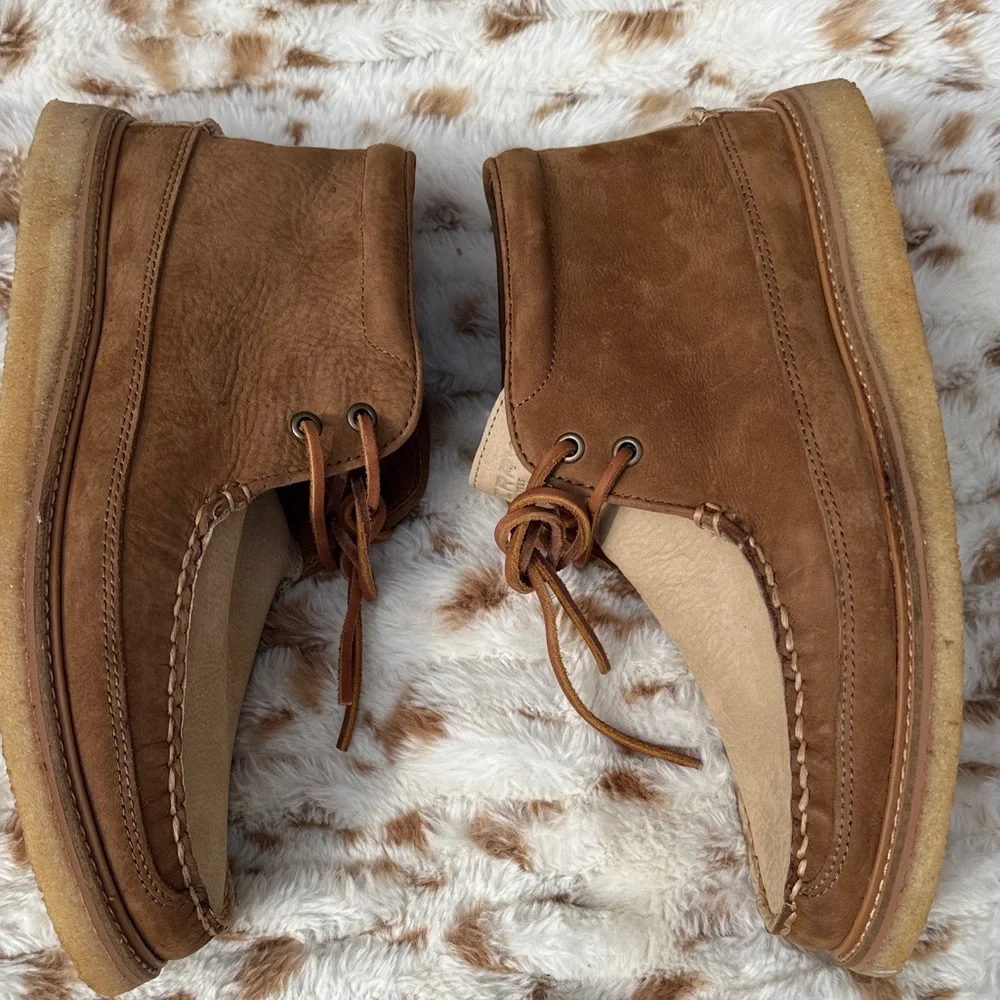 Sperry Brown and Tan Leather Moc Toe Chukka Boots